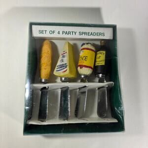 Set of 4 Novelty Cheese & Sausage Party Spreaders in Box